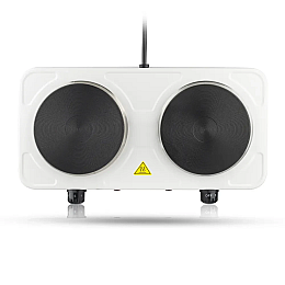 Електроплита настільна RAF R.8020A 2 конфорки дискова 2000W Білий (3_02422)