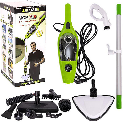 Швабра парова-пароочисник Steam Master H2O Mop X10 1300W Зелена (3_01249)