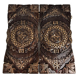 Нарды из дерева с резьбой под стеклом Арбуз 58*28*10 см 192301