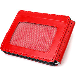 Жіночий зажим для грошей з натуральної гладкої шкіри CANPELLINI 21938 Червоний