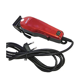 Машинка проводна для стрижки волосся з регулюванням довжини та насадками Gemei GM-1005 Red