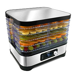 Сушилка для грибов фруктов овощей мяса трав YOER VitaSave FD01S 450 Вт 5 уровней Серебристо-черная