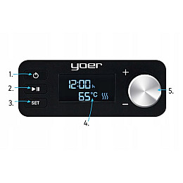 Сушилка для грибів фруктів овочів м'яса трав YOER VitaSave FD01S 450 Вт 5 рівнів Сріблясто-чорна