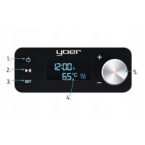 Сушилка для грибов фруктов овощей мяса трав YOER VitaSave FD01S 450 Вт 5 уровней Серебристо-черная
