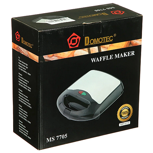 Вафельница электрическая Domotec MS-7705 с антипригарным покрытием 1000W