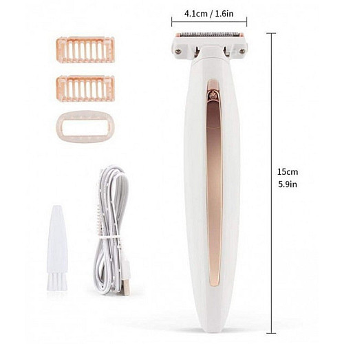 Женский триммер New Flawless Body аккумуляторный White-Pink (3_01674)