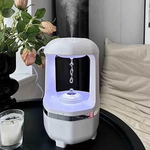 Антигравитационный увлажнитель воздуха RIAS 199 с каплями USB 450ml White (3_03737)