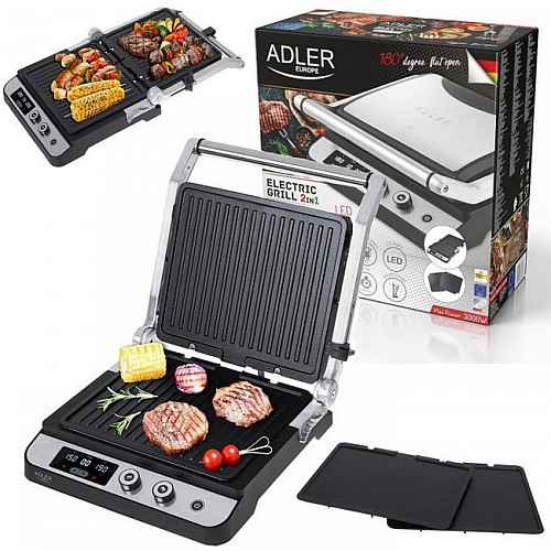 Гриль электрический Adler AD 3059 Silver/Black N