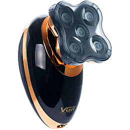 Электробритва VGR V-316 аккумуляторная водонепроницаемая с триммером Black-Gold (3_02234)