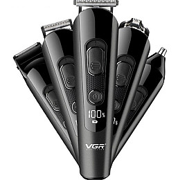 Аккумуляторная машинка для ухода за головой стрижки волос многофункциональная с насадками VGR V-175