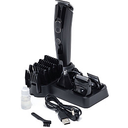 Аккумуляторная машинка для ухода за головой стрижки волос многофункциональная с насадками VGR V-175