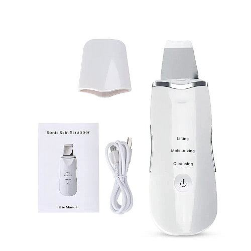 Ультразвуковий скрабер для очищення обличчя Sonic Skin Scrubber White (3_03927)