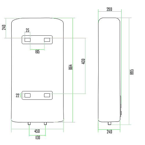 Водонагреватель Thermo Alliance 50 Л, Сухой Тэн 1Х(0,8+1,2) Квт Dt50V20G(Pd)-D/2