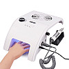 Аппарат для манікюру Max Manicure 858-8C 3 в 1 витяжка лампа 40Вт фрезер 25000 об/хв Білий (858-8C)