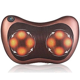 Массажная подушка в автомобиль MASSAGE pillow для спины и шеи с инфракрасным подогревом MS (1756374572)