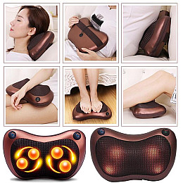 Масажна подушка в автомобіль MASSAGE pillow для спини та шиї з інфрачервоним підігрівом MS (1756374572)