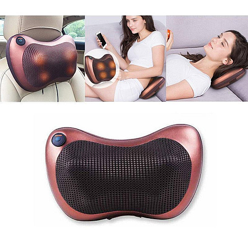 Массажная подушка в автомобиль MASSAGE pillow для спины и шеи с инфракрасным подогревом MS (1756374572)