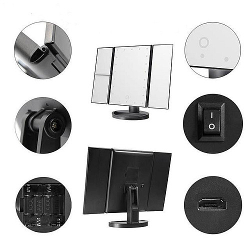 Зеркало для макияжа OPT-TOP с подсветкой Led Miror тройное (1756374683)