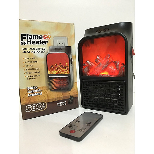 Портативный обогреватель Flame HEATER с LCD дисплеем и имитацией камина+пульт 500 Вт (1756375336)