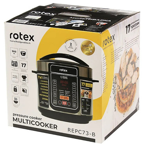 Мультиварка с фритюрницей Rotex REPC73-B LED-дисплей 17 программ 5л 900 Вт (1766211030)