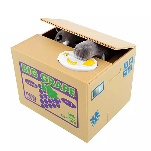 Детский игрушечный сейф копилка UKC 8805 Воришка монет в коробке Big Grape Кошка (1892785563)