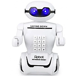 Копилка робот электронная OPT-TOP Robot Piggy Bank Universal со светильником и кодовым замком белый (2083723498)