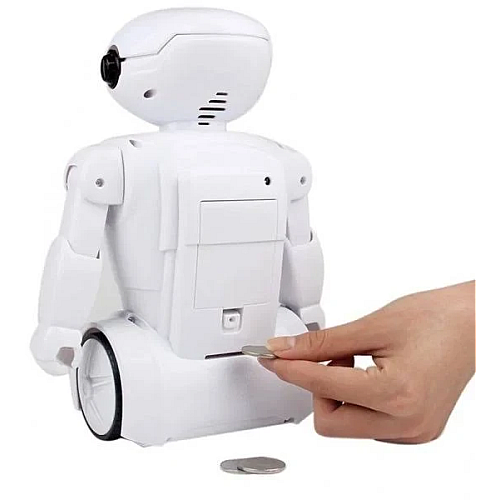 Копилка робот электронная OPT-TOP Robot Piggy Bank Universal со светильником и кодовым замком белый (2083723498)