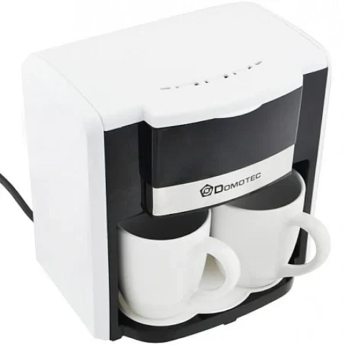 Кофеварка капельная Domotec MS-0706 на 2 чашки + мерная ложка 500В белая (2087381076)