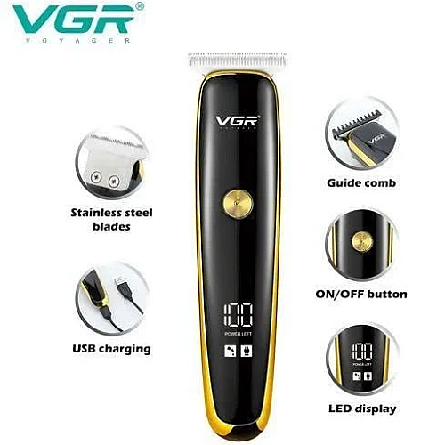 Триммер электробритва для стрижки волос и бороды VGR V-966 Display профессиональная (2097774692)