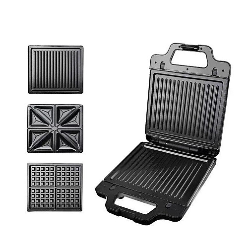Мультипекарь Sokany SK-BBQ-852 на 3 пластины с антипригарным покрытием сталь (SKBBQ852)