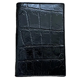 Обложка на паспорт из натуральной кожи крокодила Ekzotic Leather черная (cp 01)
