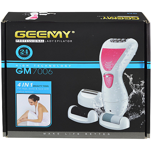 Епілятор пемза Geemy GM-7006 4в1 3W Рожевий (3_04542)