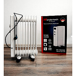 Масляний обігрівач WonderTech WT-2000W 9 секцій 2000 Вт 30 м білий