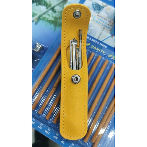 Набор инструментов для чистки ушей в комплекте с чехлом Tool Set 6 шт Желтый
