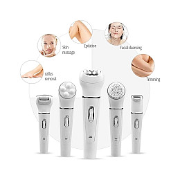 Эпилятор женский аккумуляторный Dsp 70153 многофункциональный 5 в 1 Белый