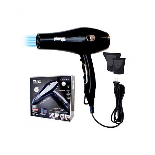 Фен профессиональный для сушки и укладки волос с насадками Dsp 30088A 1700W Черный
