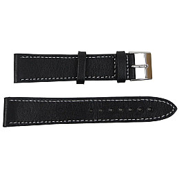 Ремешок для часов Mykhail Ikhtyar кожаный 20 мм Черный (S699-20S black)