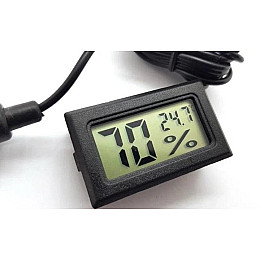 Термогігрометр цифровий з виносним датчиком 1,5 м Xiamen вологомір термометр чорний (HT050791)