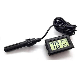 Термогігрометр цифровий з виносним датчиком 1,5 м Xiamen вологомір термометр чорний (HT050791)