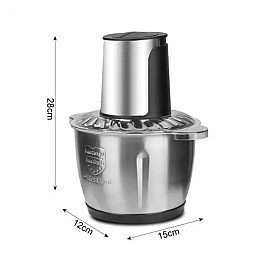 Потужний кухонний подрібнювач чоппер з металевою чашею RAF R.7019 1000 Вт 2 л