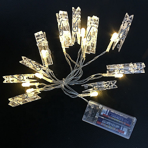 Світлодіодна гірлянда ONE LED прищепки для фото 10 led на батарейках