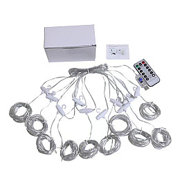Гірлянда штора від USB від павербанка Великі краплі роси 3х3 м 300 led white з пультом
