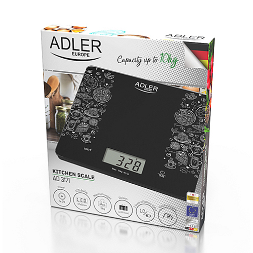 Весы кухонные Adler AD 3171 до 10 кг черный (1776274791)