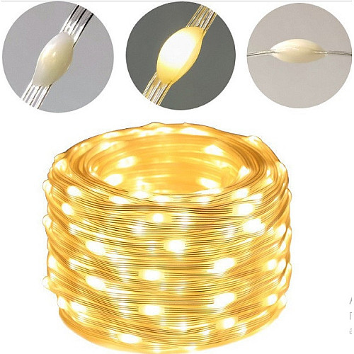 Гирлянда светодиодная Light 100 LED большие капли 10 м дом улица теплый белый 8 режимов