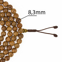 Чётки Дерево Венге 108 бусин Kailash бусини 8.3 мм (27626)