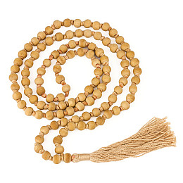 Чотки Туласі Священний базилік Kailash 108 бусин з узликами бусини 7.3 мм (21662)