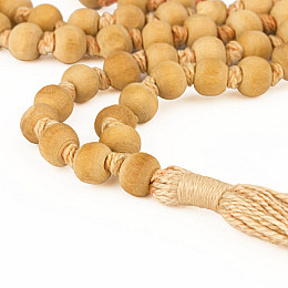 Чотки Туласі Священний базилік Kailash 108 бусин з узликами бусини 7.3 мм (21662)