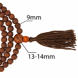 Четки «Дакини» з насіння дерева ракту Kailash 108 бусин бусини - 9 мм (27628)