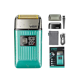 Электробритва-шейвер с дисплеем аккумуляторная сеточная VGR V-357 Зеленая