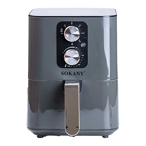 Аэрогриль-фритюрница Sokany SK-8044 на 5.5 л с терморегулятором серый (SK8044)